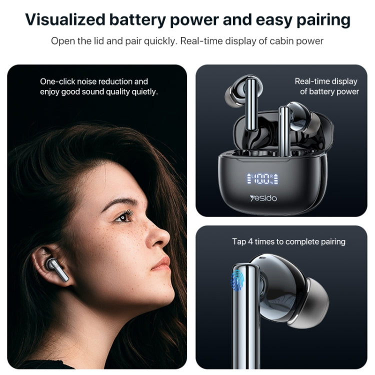 Yesido TWS23 Bluetooth 5.3 LED Digital Display TWS ANC Noise Reduction Wireless Bluetooth Earphone - HoMEdemic™ 