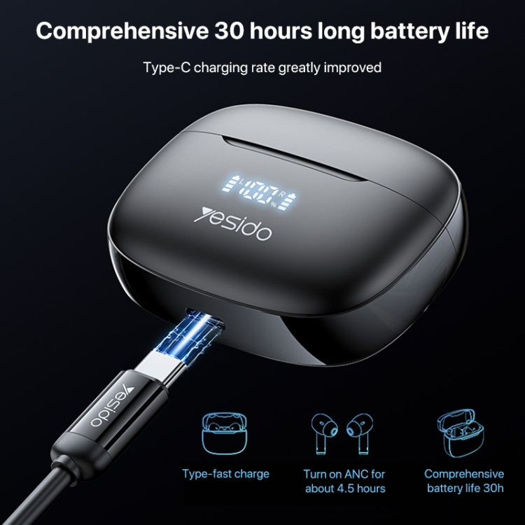 Yesido TWS23 Bluetooth 5.3 LED Digital Display TWS ANC Noise Reduction Wireless Bluetooth Earphone - HoMEdemic™ 
