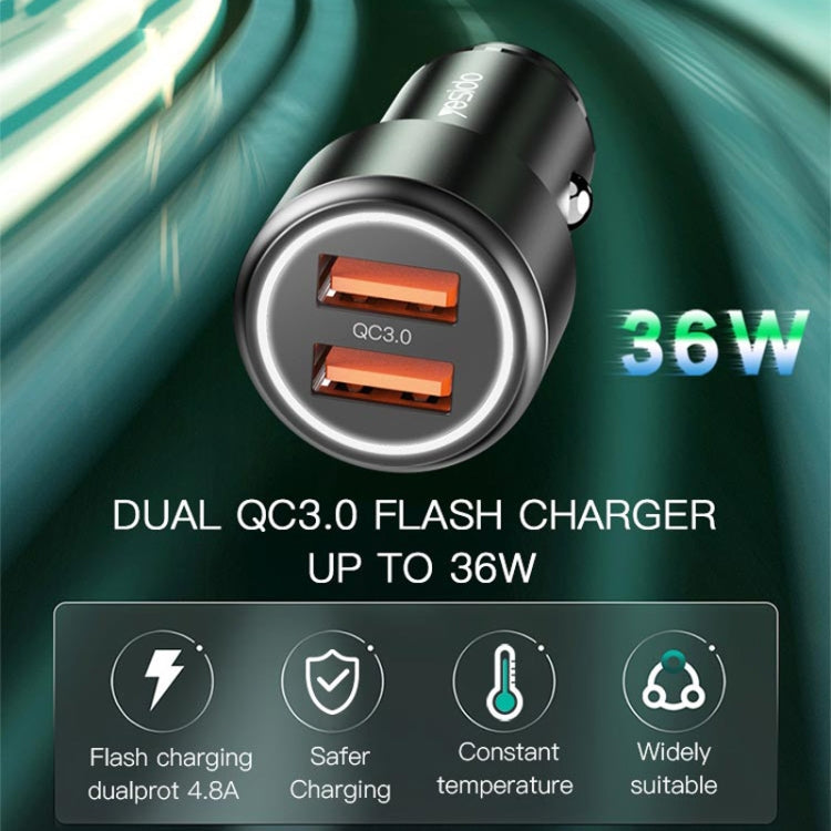 Yesido Y43 Dual USB Port Car Fast Charger Cigarette Lighter 36W Car Charger - HoMEdemic™ 