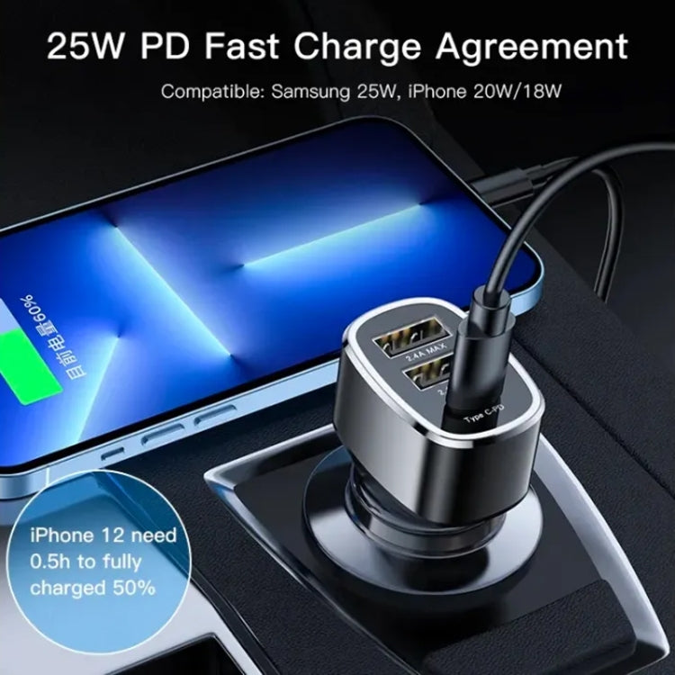 Yesido Y47 49W Double USB+Type-C/USB-C Port Car Fast Charger(Black) - HoMEdemic™ 
