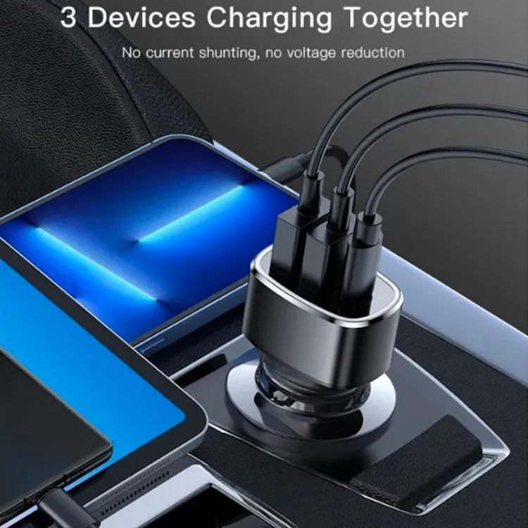 Yesido Y47 49W Double USB+Type-C/USB-C Port Car Fast Charger(Black) - HoMEdemic™ 