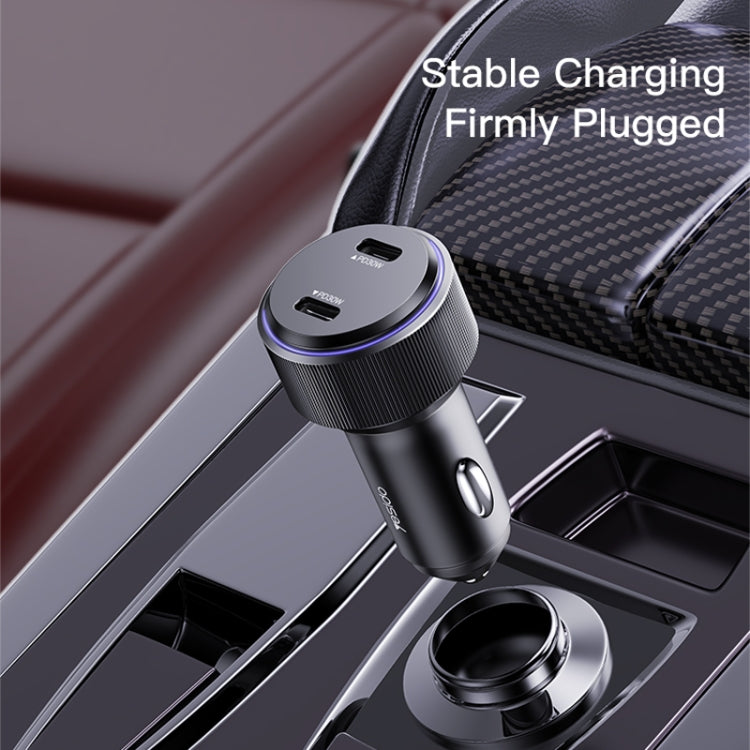 Yesido Y48  60W Car Fast Charger Aluminum Aluminum Double Type-C/USB-C Port Car Charger(Black) - HoMEdemic™ 