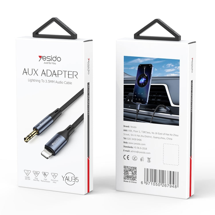 Yesido YAU35 8 Pin to 3.5mm AUX Audio Adapter Cable(Black) - HoMEdemic™ 