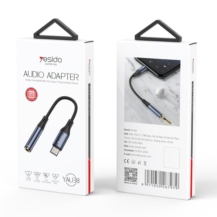 Yesido YAU38 Type-C to 3.5mm Female Audio Adapter(Black) - HoMEdemic™ 