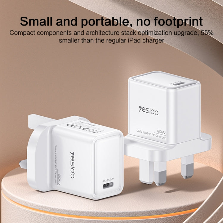 Yesido YC79 PD20W Dual Port Type-C GaN Charger, UK Plug - HoMEdemic™ 