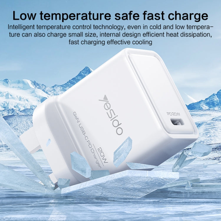Yesido YC79 PD20W Dual Port Type-C GaN Charger, UK Plug - HoMEdemic™ 