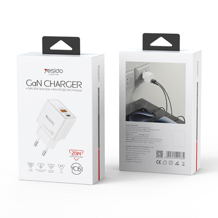 Yesido YC79 PD20W Dual Port Type-C GaN Charger, UK Plug - HoMEdemic™ 
