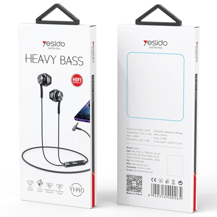Yesido YH40 3.5mm Plug Wired HiFi Sound Music Earphones with Mic - HoMEdemic™ 