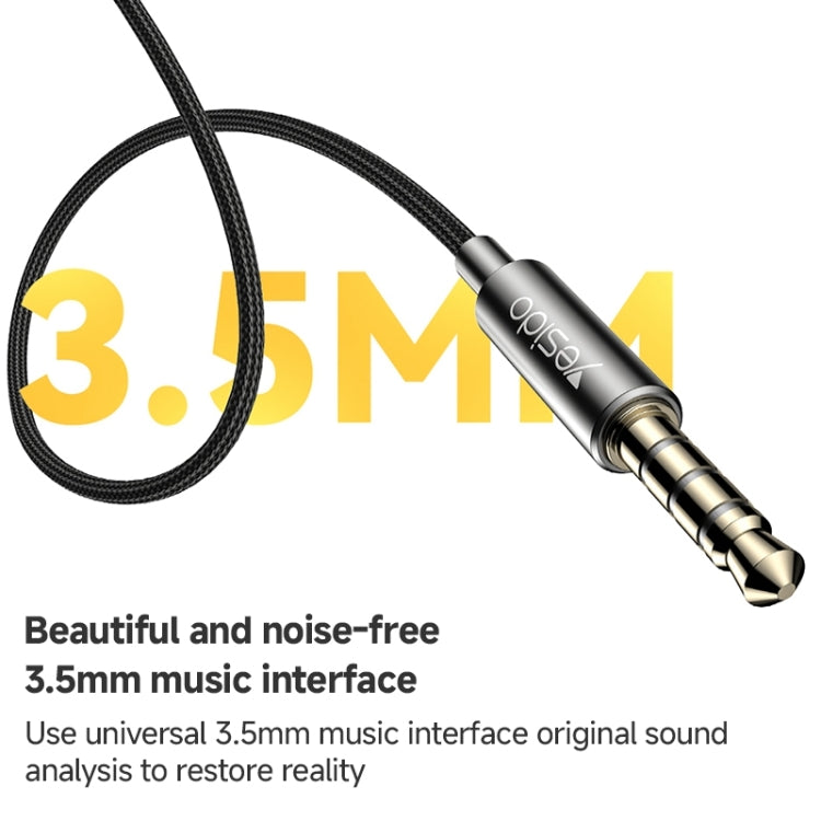 Yesido YH47 3.5mm Metal Line-Control In-Ear Wired Earphone, Length: 1.2m (Black) - HoMEdemic™ 