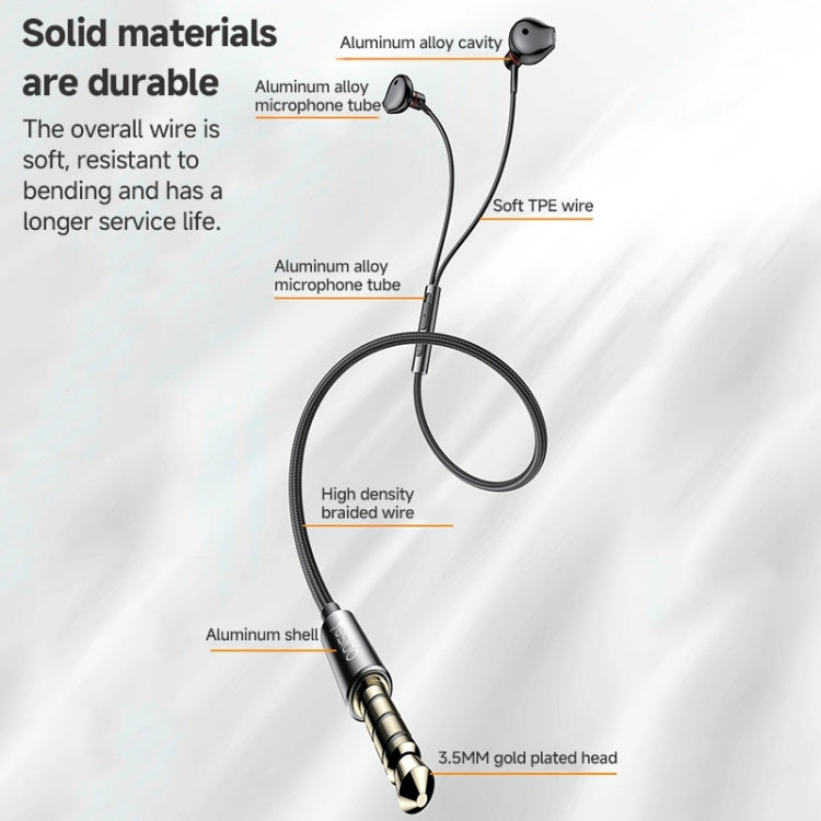 Yesido YH47 3.5mm Metal Line-Control In-Ear Wired Earphone, Length: 1.2m (Black) - HoMEdemic™ 