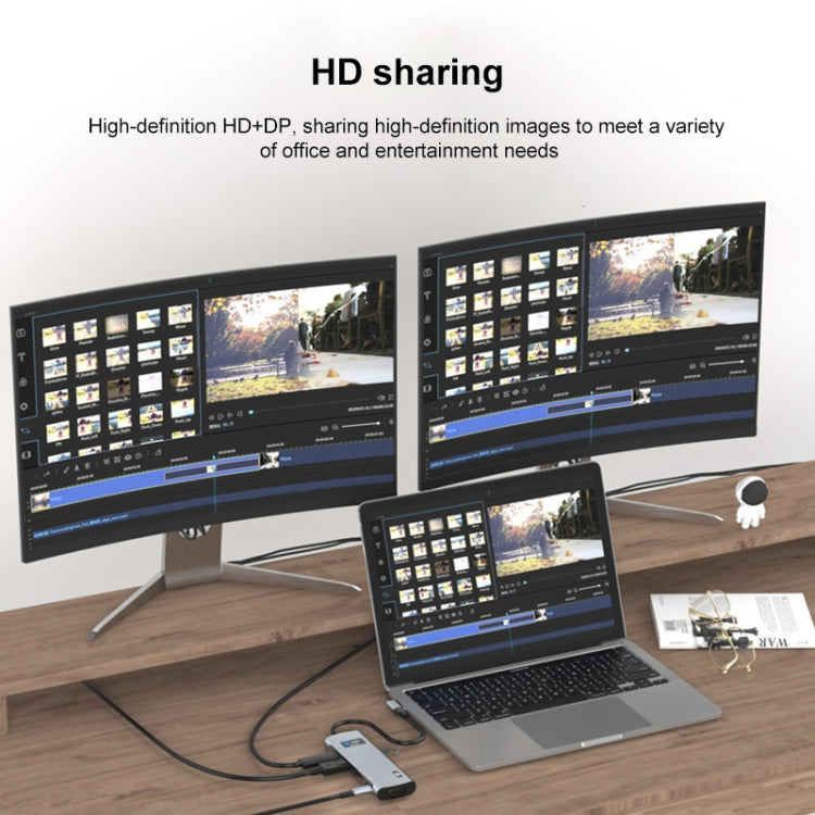 Z261 12 in 1 Elbow USB-C/Type-C to USB MST Smart Docking Station HUB Adapter - HoMEdemic™ 