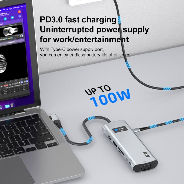 Z261 12 in 1 Elbow USB-C/Type-C to USB MST Smart Docking Station HUB Adapter - HoMEdemic™ 