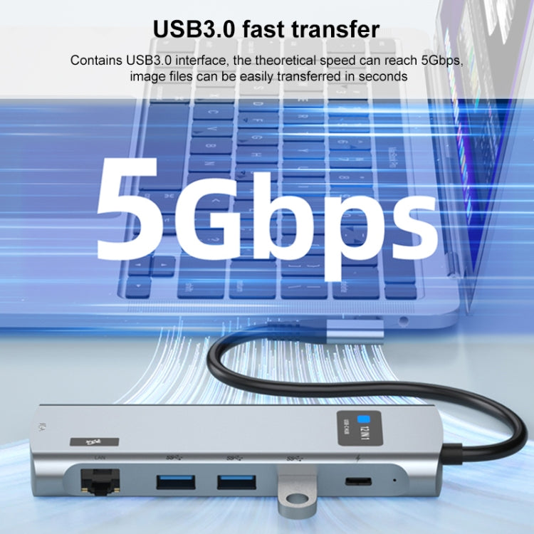 Z261 12 in 1 Elbow USB-C/Type-C to USB MST Smart Docking Station HUB Adapter - HoMEdemic™ 