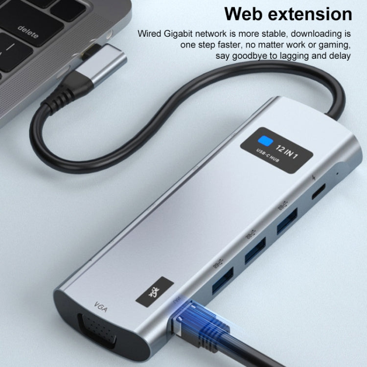 Z261 12 in 1 Elbow USB-C/Type-C to USB MST Smart Docking Station HUB Adapter - HoMEdemic™ 