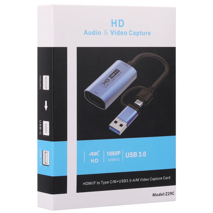 Z29C HDMI/F Female to USB-C / Type-C+USB 3.0/M Male HD Video Capture Card, Z29C - HoMEdemic™ 