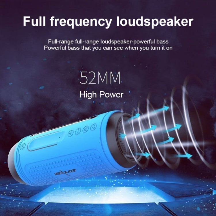 ZEALOT A1 Multifunctional Bass Wireless Bluetooth Speaker, Built-in Microphone, Support Bluetooth Call & AUX & TF Card & LED Lights (Blue) - HoMEdemic™ 