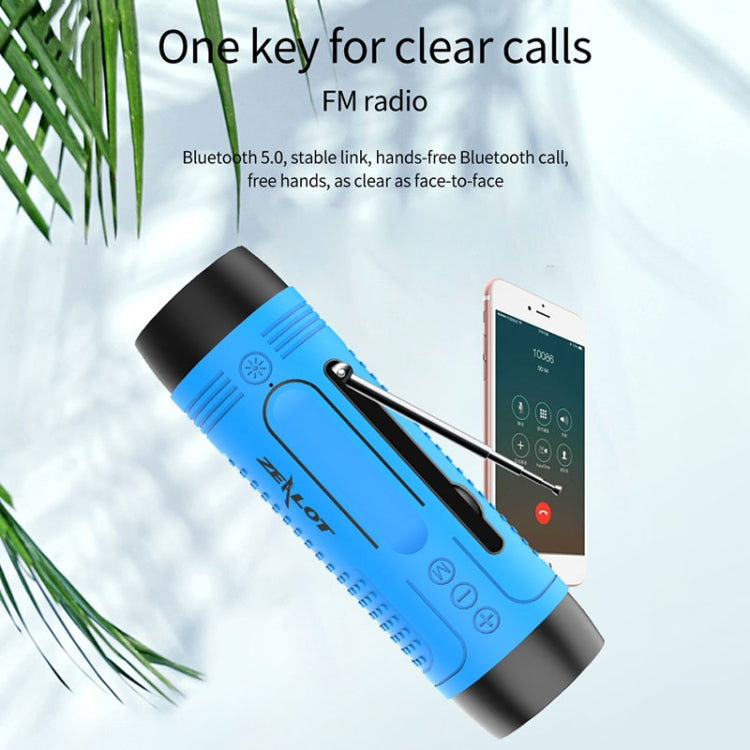 ZEALOT A2 Multifunctional Bass Wireless Bluetooth Speaker, Built-in Microphone, Support Bluetooth Call & AUX & TF Card & LED Lights (Blue) - HoMEdemic™ 