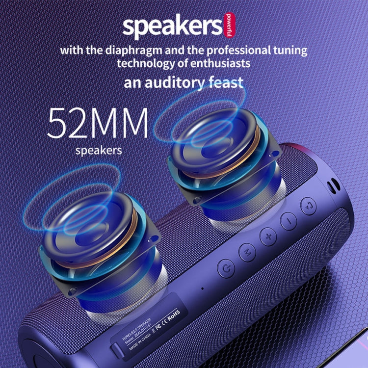 ZEALOT S51 Portable Stereo Bluetooth Speaker with Built-in Mic, Support Hands-Free Call & TF Card & AUX(Blue) - HoMEdemic™ 