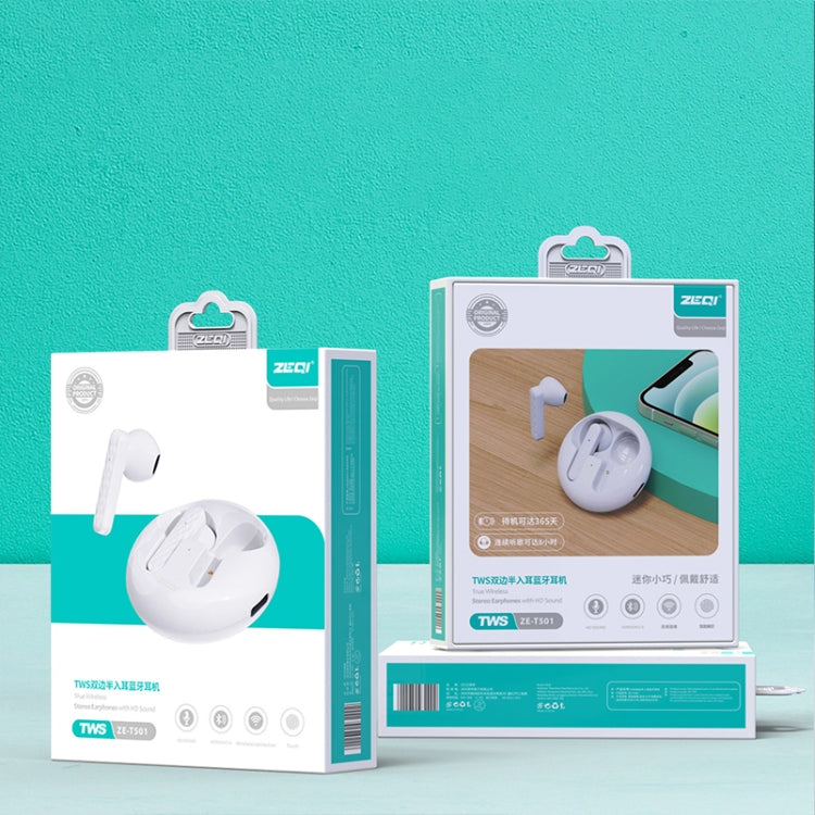 ZEQI T501 True Wireless Mini Bluetooth Earphone Support Touch(White) - HoMEdemic™ 