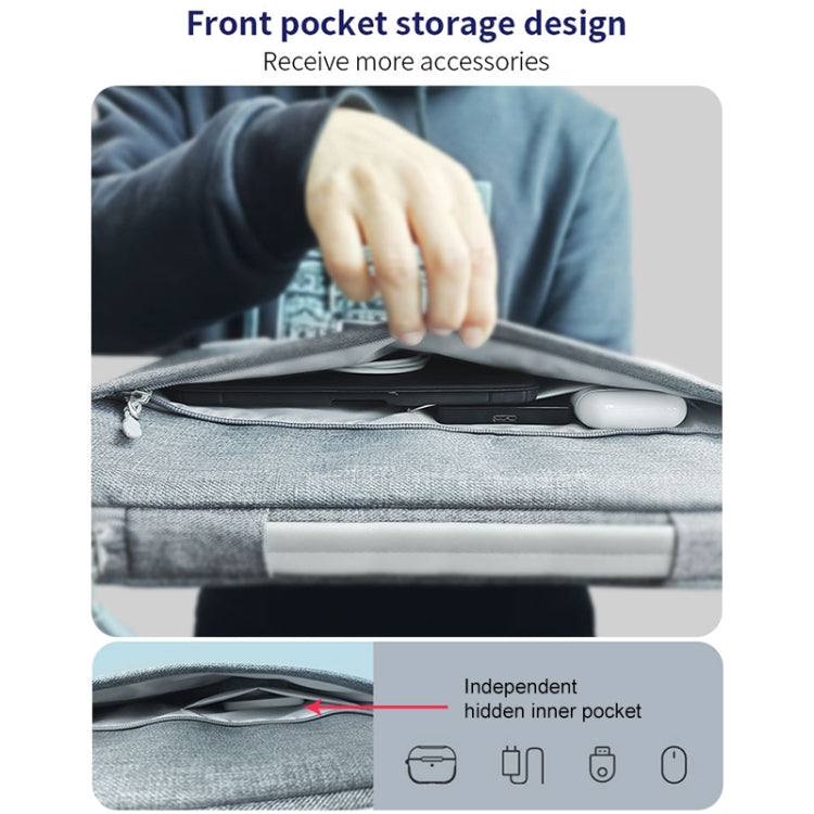 ZGA BG-01 Waterproof Laptop Handbag, Size:14 inch(Grey) - HoMEdemic™ 