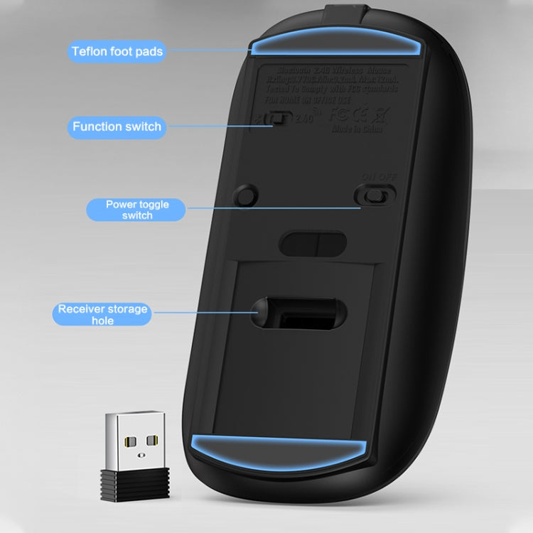 ZGA Chinchilla Dual Mode Wireless 2.4G + Bluetooth 5.0 Mouse(Black) - HoMEdemic™ 