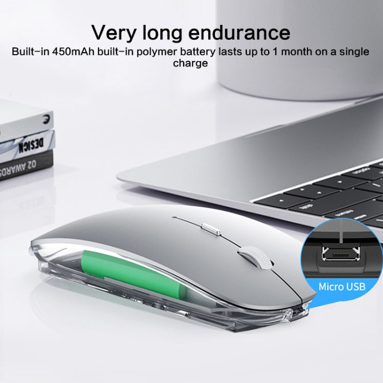 ZGA Chinchilla Dual Mode Wireless 2.4G + Bluetooth 5.0 Mouse(Silver) - HoMEdemic™ 