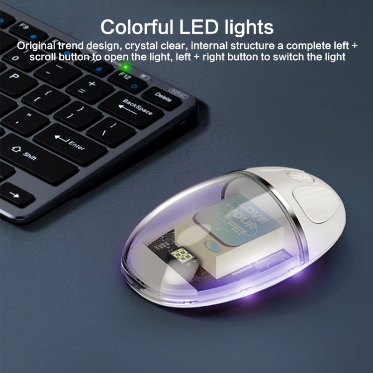 ZGA Colorful Transparent Dual Mode Wireless 2.4G + Bluetooth 5.0 Mouse(Pink) - HoMEdemic™ 