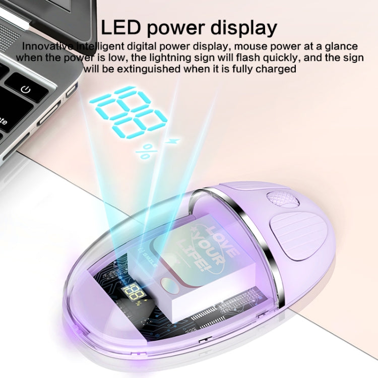 ZGA Colorful Transparent Dual Mode Wireless 2.4G + Bluetooth 5.0 Mouse(Purple) - HoMEdemic™ 