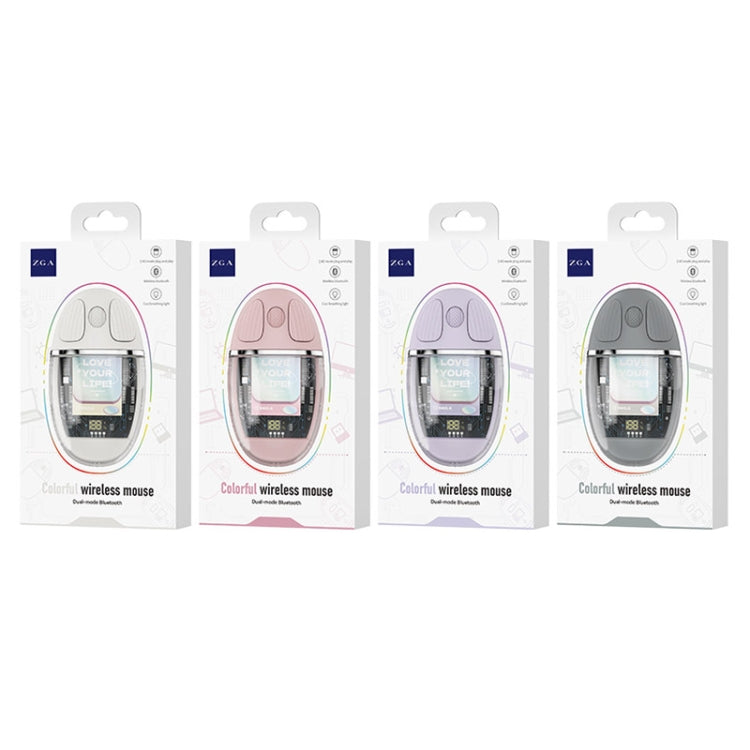 ZGA Colorful Transparent Dual Mode Wireless 2.4G + Bluetooth 5.0 Mouse(Purple) - HoMEdemic™ 