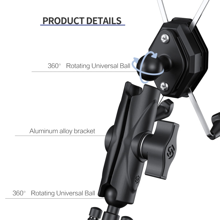 ZH-1558A1 Motorcycle Handlebar X-shape Aluminum Alloy Phone Holder, ZH-1558A1 - HoMEdemic™ 