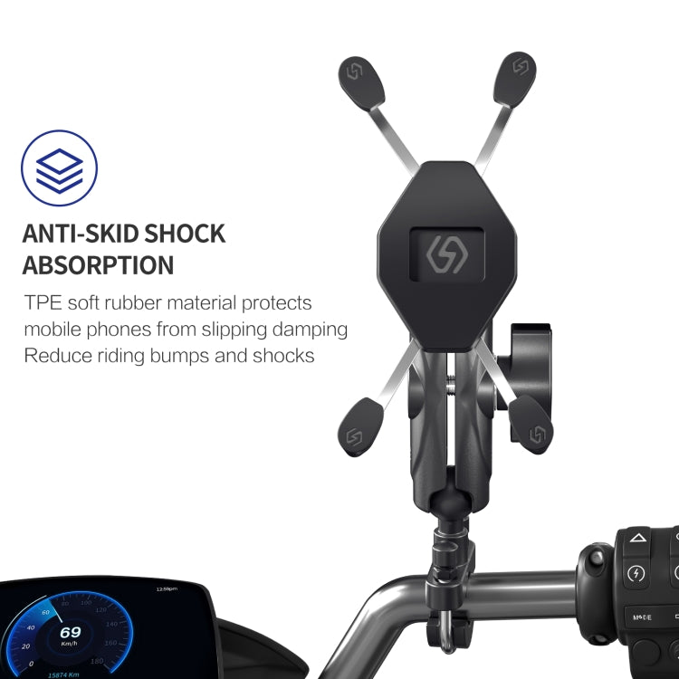 ZH-1558A1 Motorcycle Handlebar X-shape Aluminum Alloy Phone Holder, ZH-1558A1 - HoMEdemic™ 