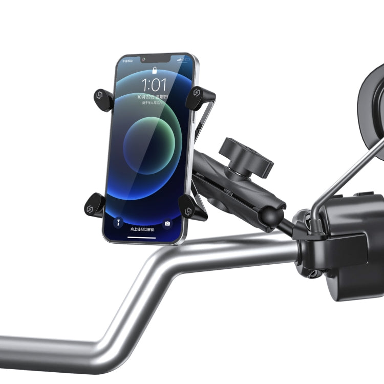 ZH-1558B1 Motorcycle Rear Mirror X-shape Aluminum Alloy Phone Holder, ZH-1558B1 - HoMEdemic™ 