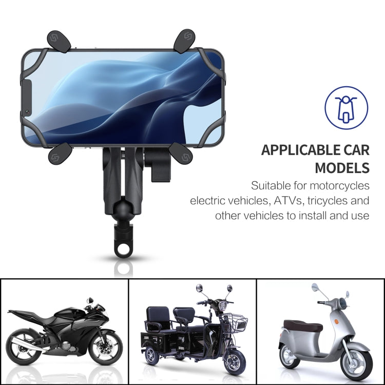 ZH-1558B1 Motorcycle Rear Mirror X-shape Aluminum Alloy Phone Holder, ZH-1558B1 - HoMEdemic™ 