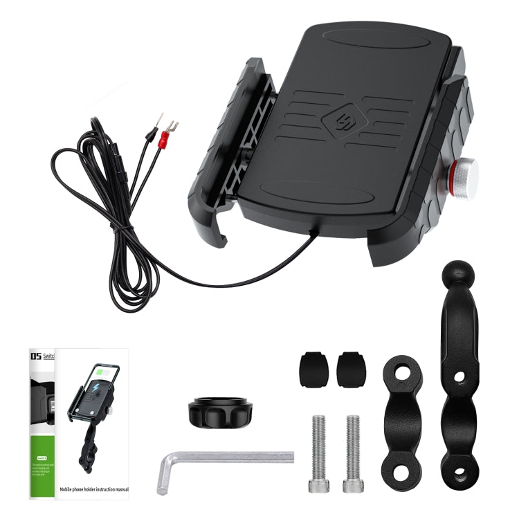 ZH-19414A1 Motorcycle Handlebar Qi USB Wireless Charging Phone Holder, ZH-19414A1 - HoMEdemic™ 