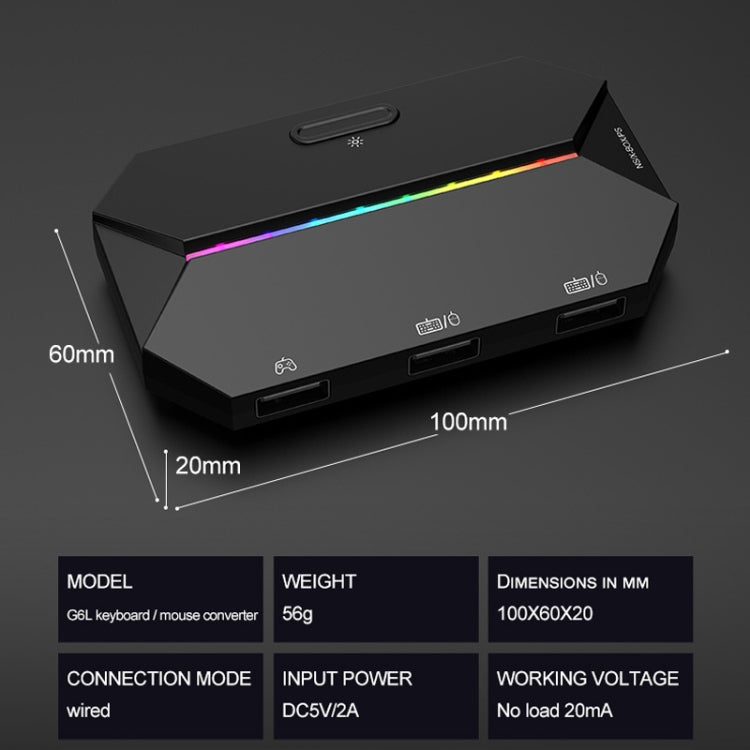 ZIYOU LANG G6L Gamepad To Keyboard Mouse Converter For Nintendo Switch / Xbox / PS4,Specification: Host + K15 + V1 + Red Pad - HoMEdemic™ 