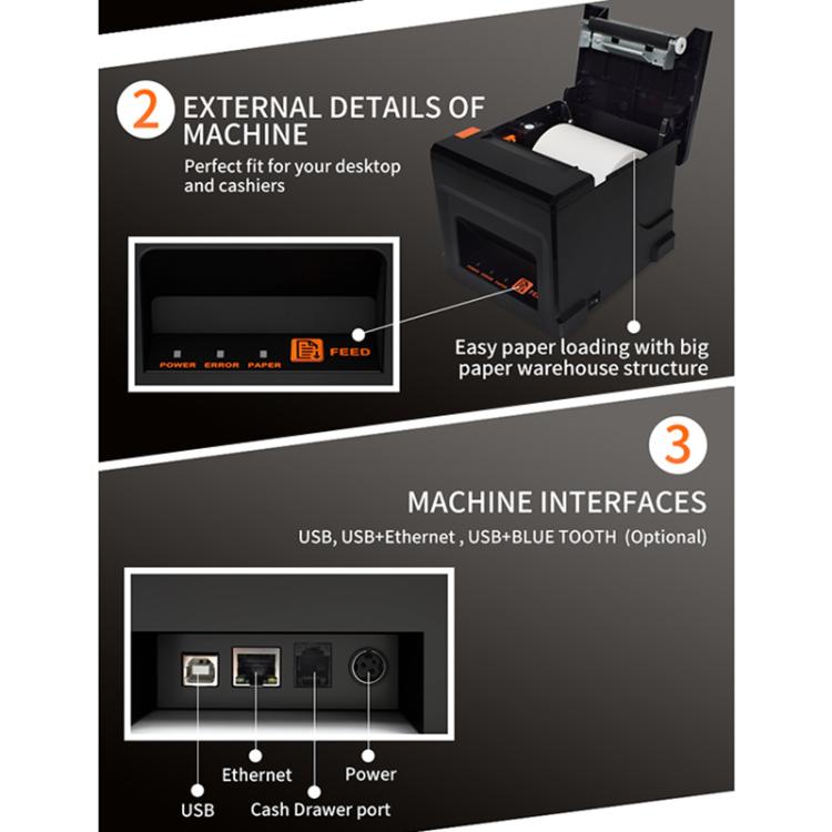 ZJ-8360 II USB and LAN Interface Auto-cutter 80mm Thermal Receipt Printer, ZJ-8360 II USB and LAN - HoMEdemic™ 