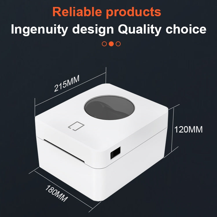 ZJ-9250 100x150mm USB Bluetooth Thermal Label Printer, Plug:US Plug(White) - HoMEdemic™ 