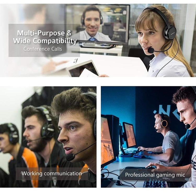 ZJ033MR-03 19cm Mono 3.5mm Straight Plug Gaming Headset Sound Card Live Microphone, 17cm Mono Straight Plug - HoMEdemic™ 