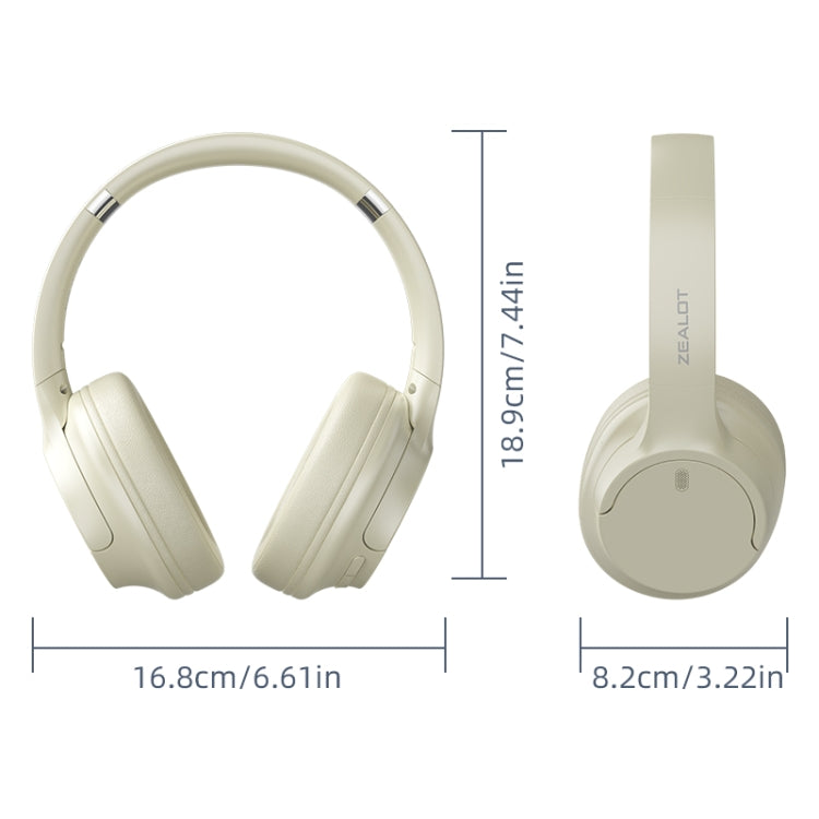 Zealot B39 Wireless Bluetooth 5.2 Headphone(Beige) - HoMEdemic™ 