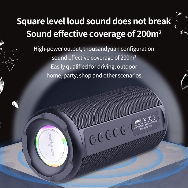 Zealot S46 TWS Portable Wireless Bluetooth Speaker with Colorful Light(Red) - HoMEdemic™ 