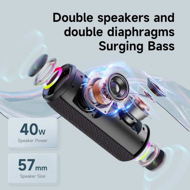 Zealot S49 Pro 20W Outdoor Portable Wireless Bluetooth Speaker with RGB Light(Black) - HoMEdemic™ 