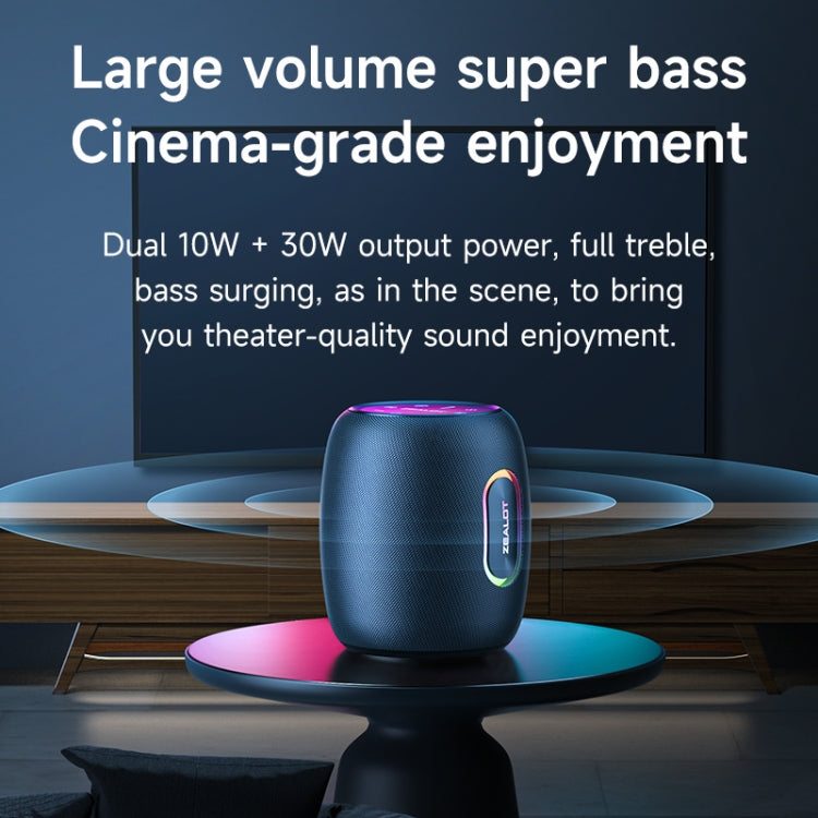 Zealot S64 Shocking Sound Super Subwoofer Bluetooth Speaker with RGB Light(Black) - HoMEdemic™ 