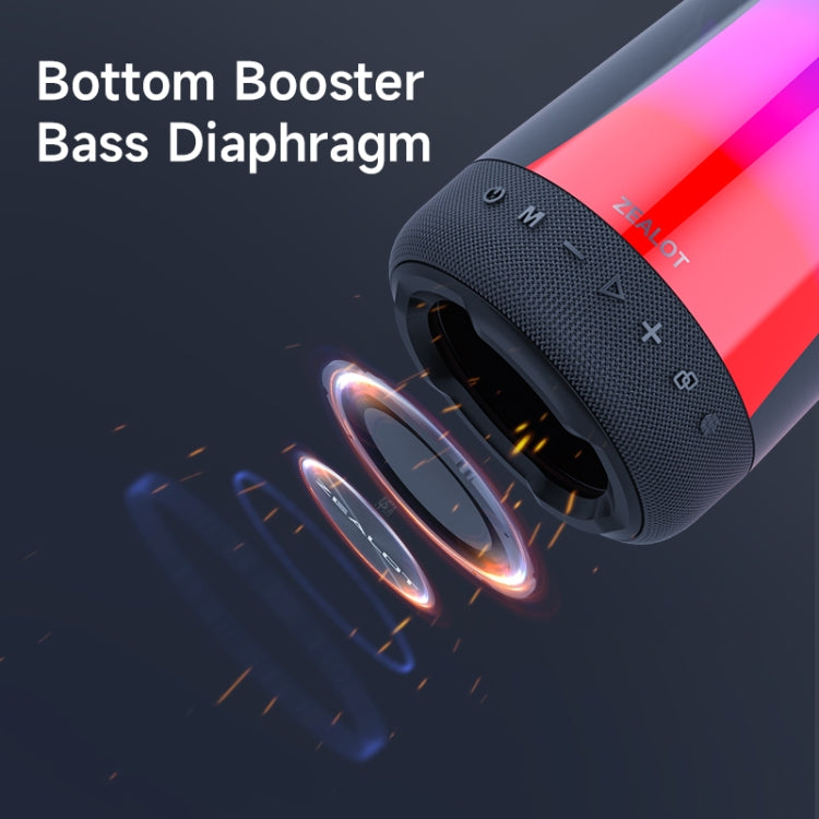Zealot S66 Portable RGB Light Wireless Bluetooth Speaker Outdoor Subwoofer(Black) - HoMEdemic™ 
