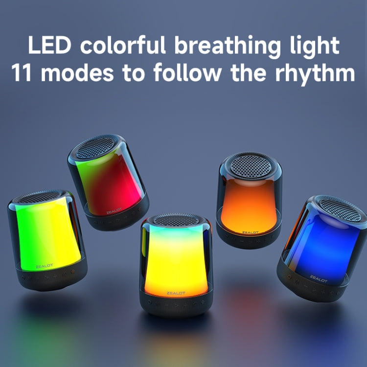 Zealot S66 Portable RGB Light Wireless Bluetooth Speaker Outdoor Subwoofer(Black) - HoMEdemic™ 