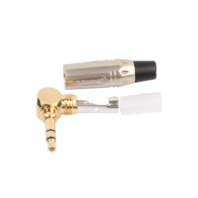 Zinc Alloy L-Shaped 90 Degree 3.5mm Stereo Headset Wire Welding Plug - HoMEdemic™ 