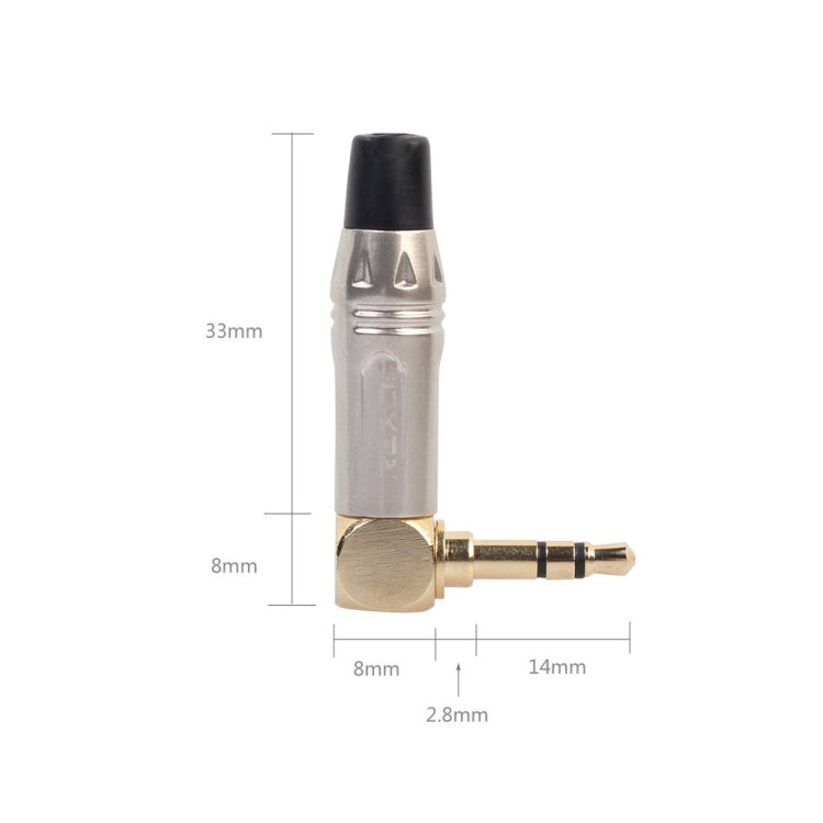 Zinc Alloy L-Shaped 90 Degree 3.5mm Stereo Headset Wire Welding Plug - HoMEdemic™ 