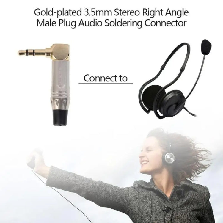 Zinc Alloy L-Shaped 90 Degree 3.5mm Stereo Headset Wire Welding Plug - HoMEdemic™ 