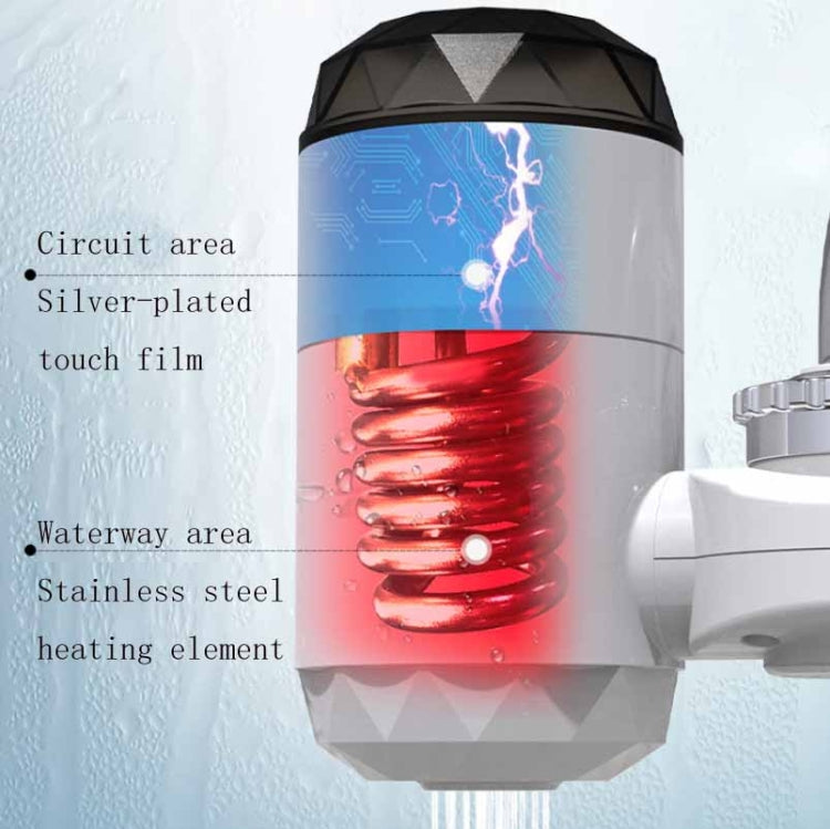 Zoosen Electric Hot Water Faucet Connection Type Instant Hot Water Faucet EU Plug, Style:With shower Head Connector - HoMEdemic™ 