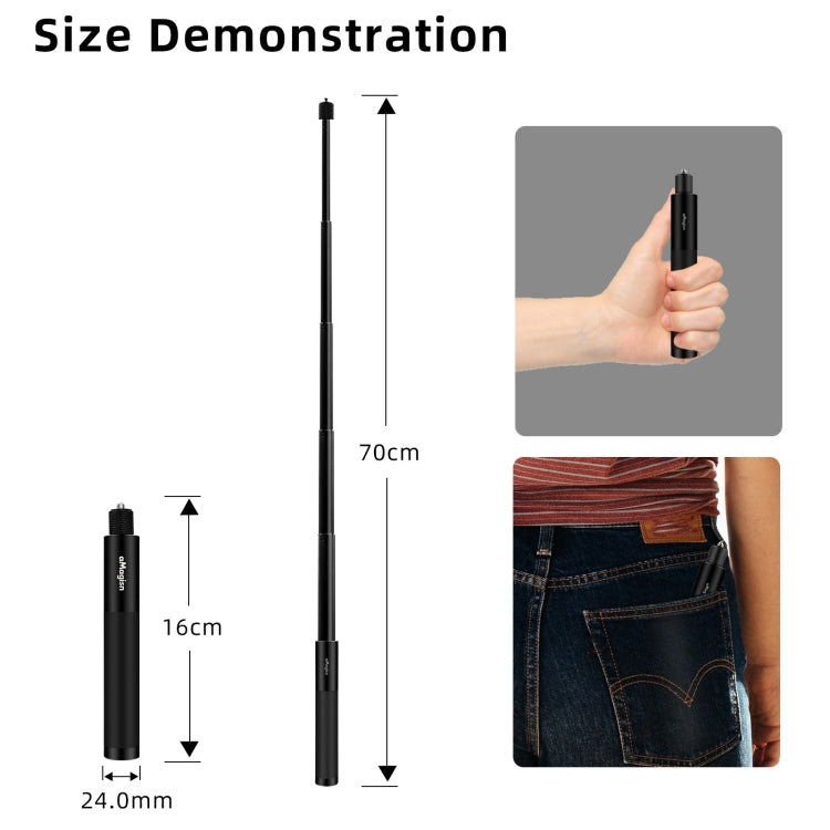 aMagisn 70cm Invisible Straight Pull Selfie Stick Sports Camera Accessories, Specification: Single Rod - HoMEdemic™ 