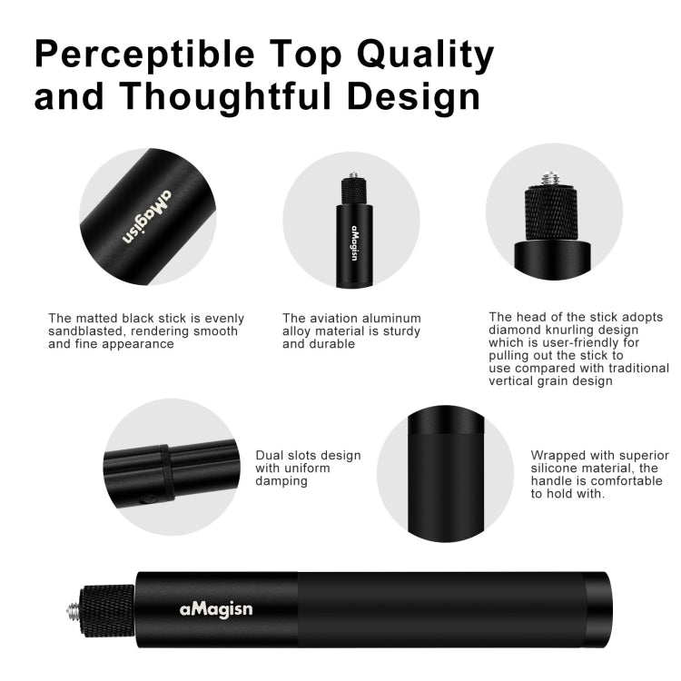 aMagisn 70cm Invisible Straight Pull Selfie Stick Sports Camera Accessories, Specification: Single Rod - HoMEdemic™ 